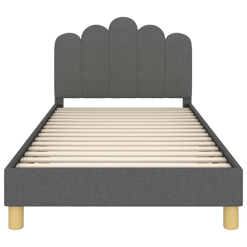 Casa si Gradina - Mobilier - Paturi si accesorii - Paturi - Cadru de pat pentru copii cu spatar Gri inchis 90 x 190 cm - Infinity.ro