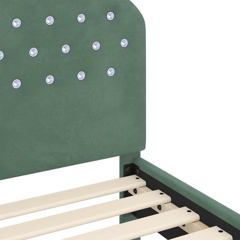 Casa si Gradina - Mobilier - Paturi si accesorii - Paturi - Cadru de pat pentru copii cu spatar Verde Marii 70 x 140 cm - Infinity.ro