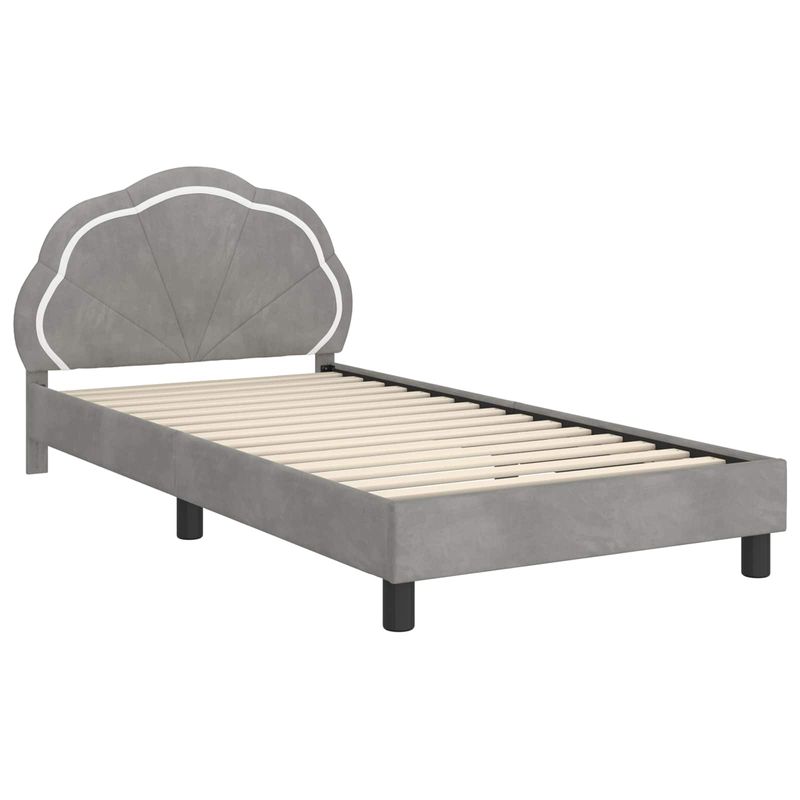 Casa si Gradina - Mobilier - Paturi si accesorii - Paturi - Cadru de pat pentru copii cu spatar Gri deschis 80 x 200 cm - Infinity.ro
