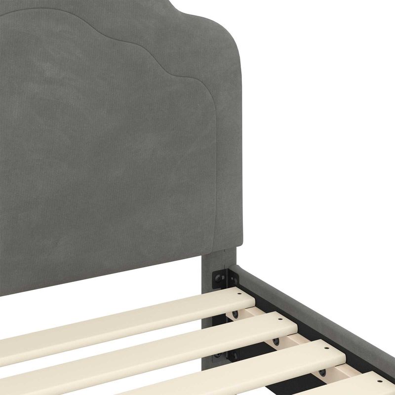 Casa si Gradina - Mobilier - Paturi si accesorii - Paturi - Cadru de pat pentru copii cu spatar Gri inchis 70 x 140 cm - Infinity.ro