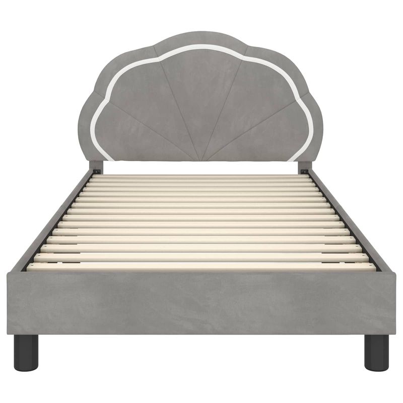 Casa si Gradina - Mobilier - Paturi si accesorii - Paturi - Cadru de pat pentru copii cu spatar Gri deschis 80 x 200 cm - Infinity.ro