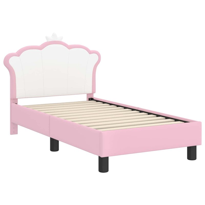 Casa si Gradina - Mobilier - Paturi si accesorii - Paturi - Cadru de pat pentru copii cu spatar Roz 70 x 140 cm PU - Infinity.ro