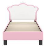 Casa si Gradina - Mobilier - Paturi si accesorii - Paturi - Cadru de pat pentru copii cu spatar Roz 70 x 140 cm PU - Infinity.ro