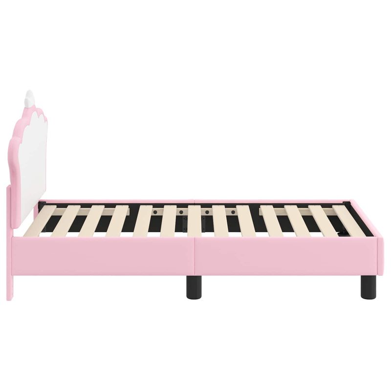 Casa si Gradina - Mobilier - Paturi si accesorii - Paturi - Cadru de pat pentru copii cu spatar Roz 70 x 140 cm PU - Infinity.ro