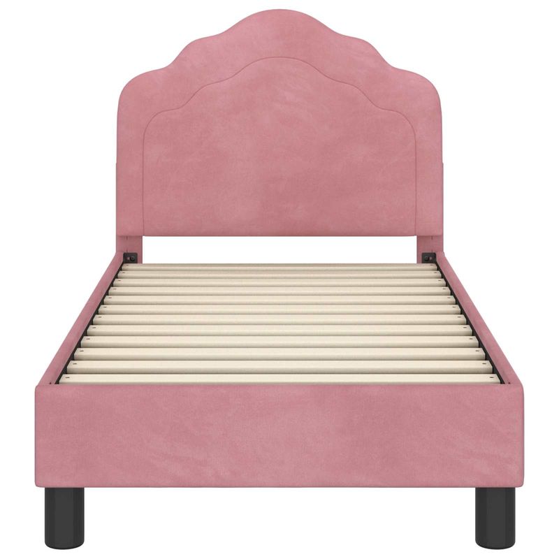 Casa si Gradina - Mobilier - Paturi si accesorii - Paturi - Cadru de pat pentru copii cu spatar Roz 70 x 140 cm Catifea - Infinity.ro