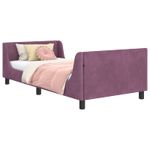 Casa si Gradina - Mobilier - Paturi si accesorii - Paturi - Cadru de pat pentru copii cu spatar Violet 80 x 200 cm Catifea - Infinity.ro