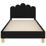Casa si Gradina - Mobilier - Paturi si accesorii - Paturi - Cadru de pat pentru copii cu spatar Negru 90 x 190 cm tesatura - Infinity.ro