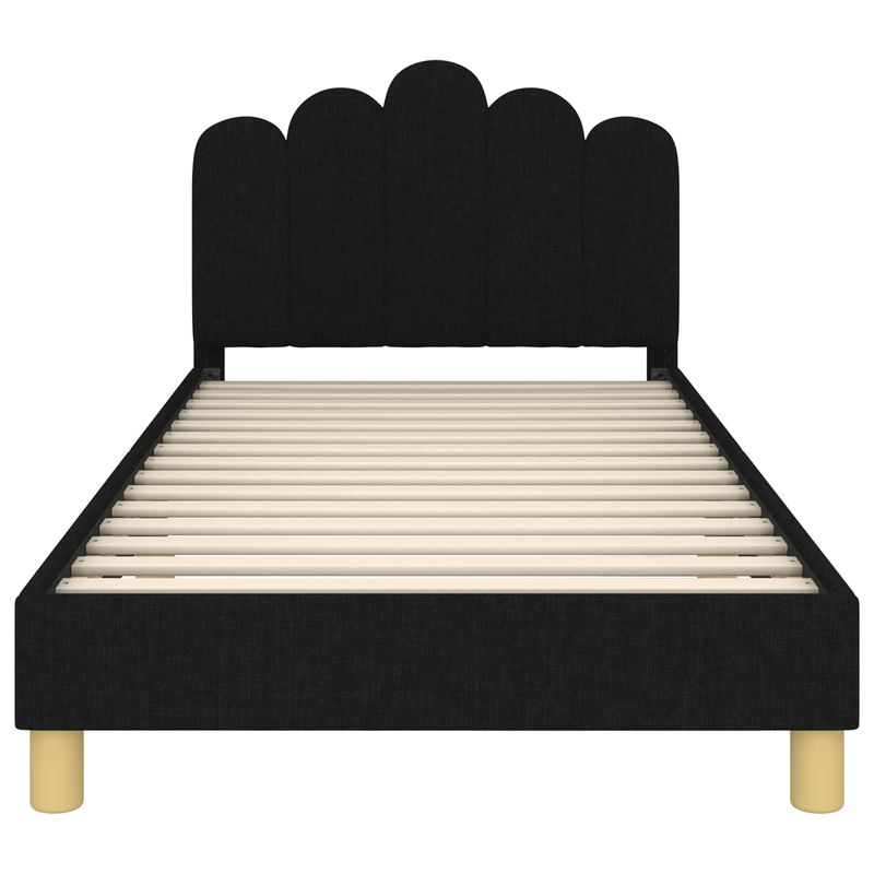 Casa si Gradina - Mobilier - Paturi si accesorii - Paturi - Cadru de pat pentru copii cu spatar Negru 90 x 190 cm tesatura - Infinity.ro
