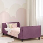 Casa si Gradina - Mobilier - Paturi si accesorii - Paturi - Cadru de pat pentru copii cu spatar Violet 80 x 200 cm Catifea - Infinity.ro