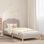 Casa si Gradina - Mobilier - Paturi si accesorii - Paturi - Cadru de pat pentru copii cu spatar Gri deschis 90 x 200 cm - Infinity.ro