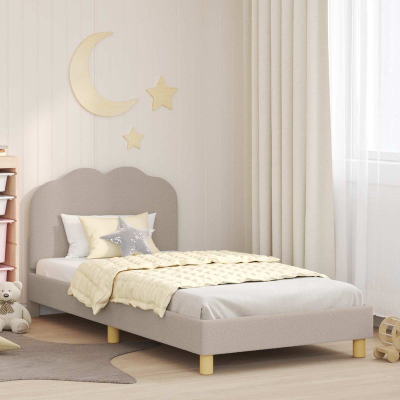 Casa si Gradina - Mobilier - Paturi si accesorii - Paturi - Cadru de pat pentru copii cu spatar Gri deschis 90 x 200 cm - Infinity.ro