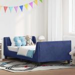 Casa si Gradina - Mobilier - Paturi si accesorii - Paturi - Cadru de pat pentru copii cu spatar Albastru Politie - Infinity.ro