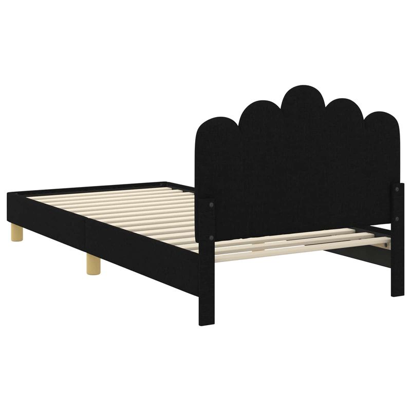Casa si Gradina - Mobilier - Paturi si accesorii - Paturi - Cadru de pat pentru copii cu spatar Negru 90 x 190 cm tesatura - Infinity.ro