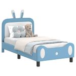 Casa si Gradina - Mobilier - Paturi si accesorii - Paturi - Cadru de pat pentru copii cu spatar albastru 80 x 160 cm PU - Infinity.ro