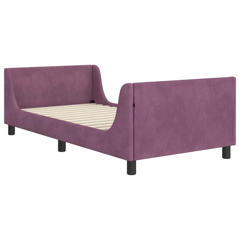 Casa si Gradina - Mobilier - Paturi si accesorii - Paturi - Cadru de pat pentru copii cu spatar Violet 80 x 200 cm Catifea - Infinity.ro