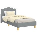 Casa si Gradina - Mobilier - Paturi si accesorii - Paturi - Cadru de pat pentru copii cu spatar Gri deschis 80 x 160 cm - Infinity.ro