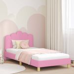 Casa si Gradina - Mobilier - Paturi si accesorii - Paturi - Cadru de pat pentru copii cu spatar Roz 90 x 200 cm tesatura - Infinity.ro