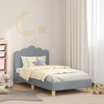 Casa si Gradina - Mobilier - Paturi si accesorii - Paturi - Cadru de pat pentru copii cu spatar Gri deschis 80 x 160 cm - Infinity.ro