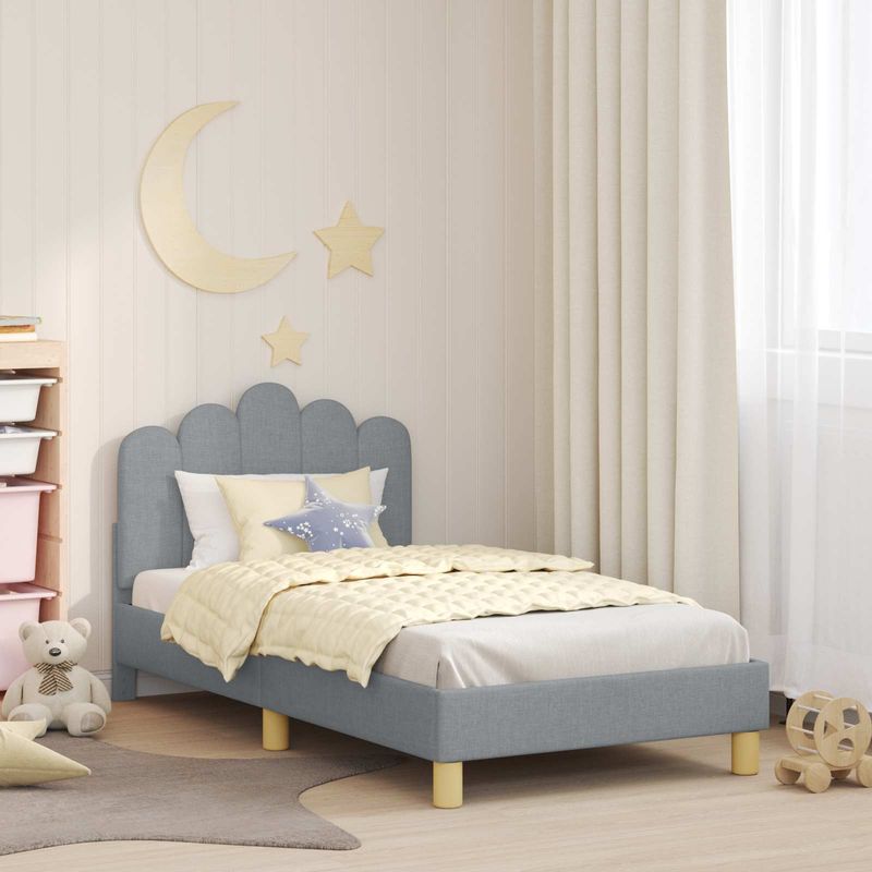 Casa si Gradina - Mobilier - Paturi si accesorii - Paturi - Cadru de pat pentru copii cu spatar Gri deschis 80 x 160 cm - Infinity.ro