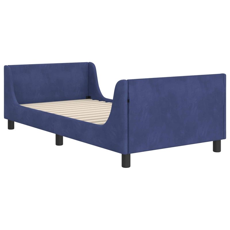 Casa si Gradina - Mobilier - Paturi si accesorii - Paturi - Cadru de pat pentru copii cu spatar Albastru Politie - Infinity.ro