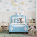 Casa si Gradina - Mobilier - Paturi si accesorii - Paturi - Cadru de pat pentru copii cu spatar albastru 80 x 160 cm PU - Infinity.ro