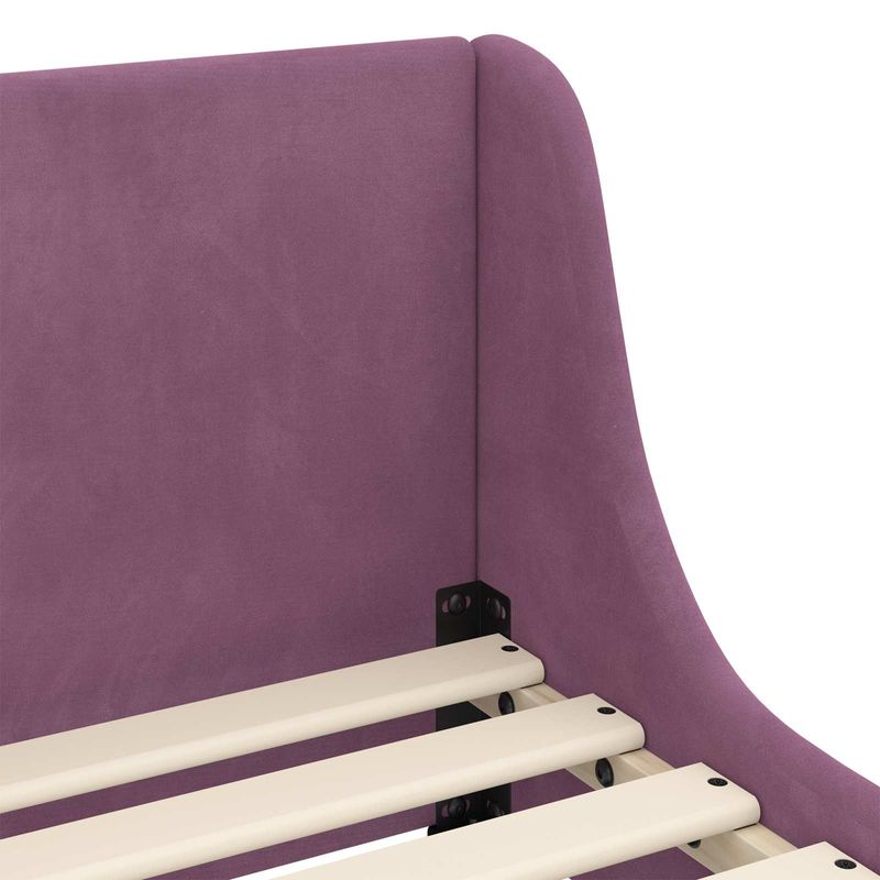 Casa si Gradina - Mobilier - Paturi si accesorii - Paturi - Cadru de pat pentru copii cu spatar Violet 80 x 200 cm Catifea - Infinity.ro