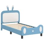 Casa si Gradina - Mobilier - Paturi si accesorii - Paturi - Cadru de pat pentru copii cu spatar albastru 80 x 160 cm PU - Infinity.ro