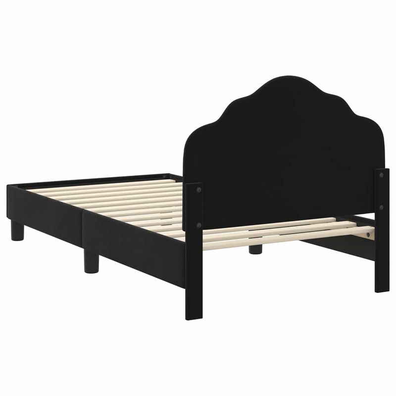 Casa si Gradina - Mobilier - Paturi si accesorii - Paturi - Cadru de pat pentru copii cu spatar Negru 80 x 160 cm Catifea - Infinity.ro