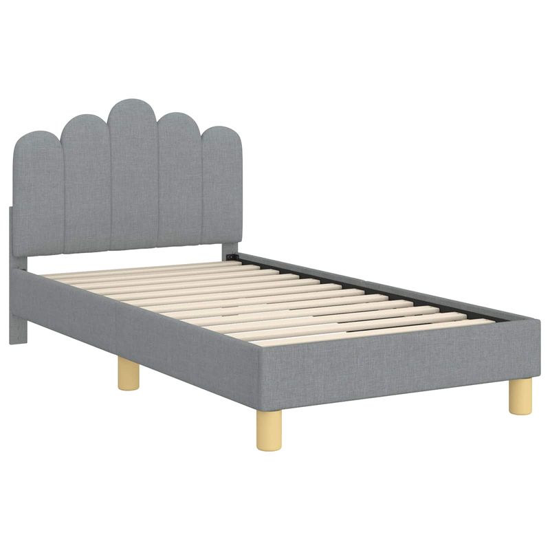 Casa si Gradina - Mobilier - Paturi si accesorii - Paturi - Cadru de pat pentru copii cu spatar Gri deschis 80 x 160 cm - Infinity.ro