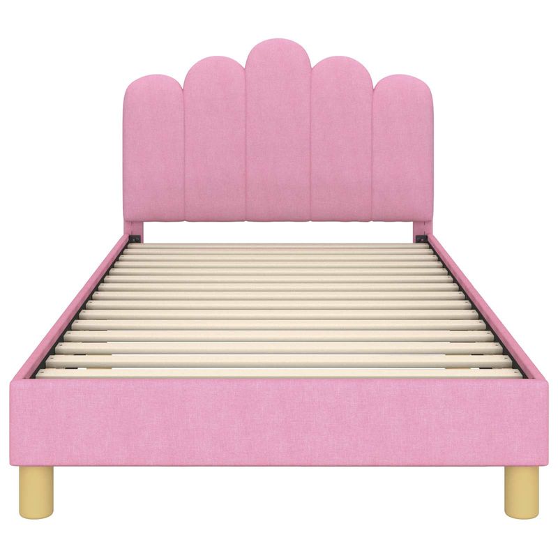 Casa si Gradina - Mobilier - Paturi si accesorii - Paturi - Cadru de pat pentru copii cu spatar Roz 90 x 200 cm tesatura - Infinity.ro