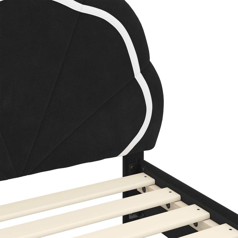 Casa si Gradina - Mobilier - Paturi si accesorii - Paturi - Cadru de pat pentru copii cu spatar Negru 70 x 140 cm Catifea - Infinity.ro