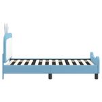 Casa si Gradina - Mobilier - Paturi si accesorii - Paturi - Cadru de pat pentru copii cu spatar albastru 80 x 160 cm PU - Infinity.ro