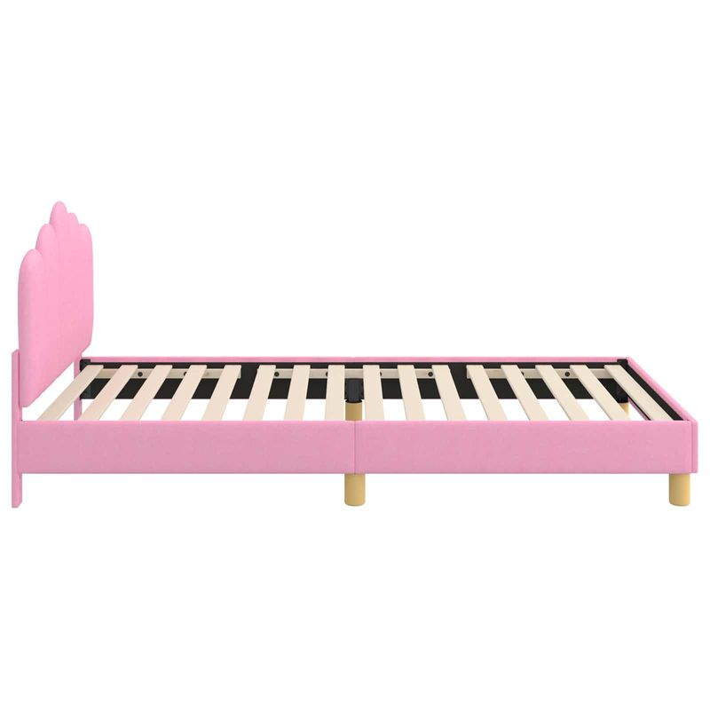 Casa si Gradina - Mobilier - Paturi si accesorii - Paturi - Cadru de pat pentru copii cu spatar Roz 90 x 200 cm tesatura - Infinity.ro