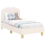 Casa si Gradina - Mobilier - Paturi si accesorii - Paturi - Cadru de pat pentru copii cu spatar Crem 70 x 140 cm - Infinity.ro