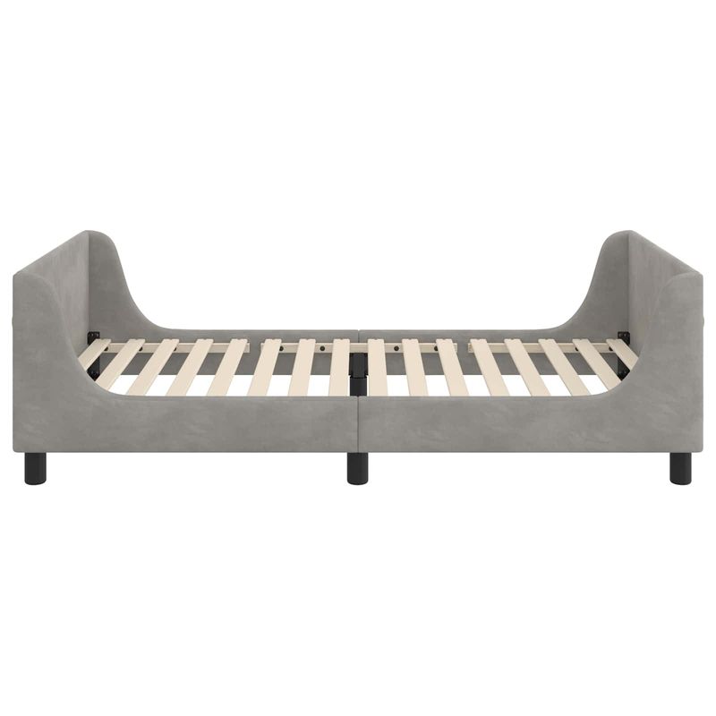 Casa si Gradina - Mobilier - Paturi si accesorii - Paturi - Cadru de pat pentru copii cu spatar Gri deschis 90 x 190 cm - Infinity.ro