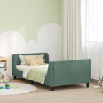 Casa si Gradina - Mobilier - Paturi si accesorii - Paturi - Cadru de pat pentru copii cu spatar Verde Marii 80 x 200 cm - Infinity.ro