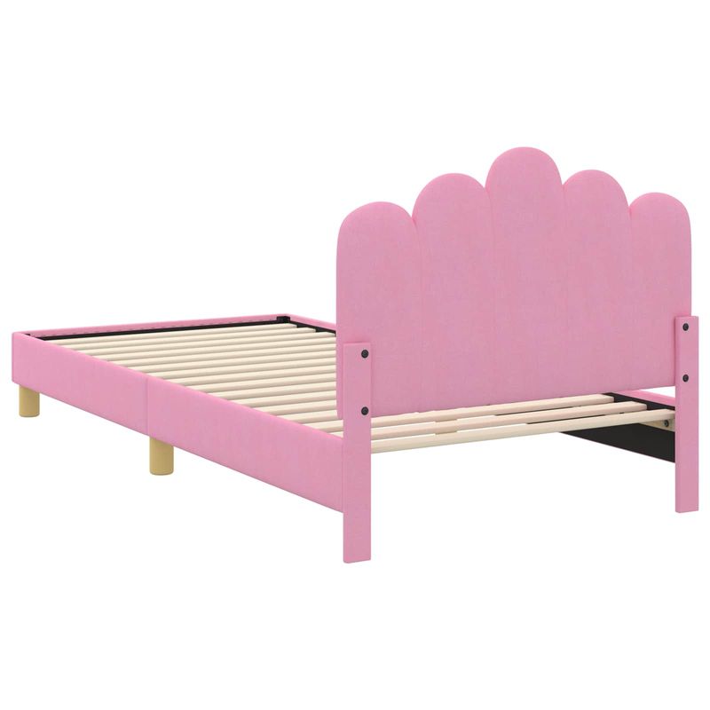 Casa si Gradina - Mobilier - Paturi si accesorii - Paturi - Cadru de pat pentru copii cu spatar Roz 90 x 200 cm tesatura - Infinity.ro