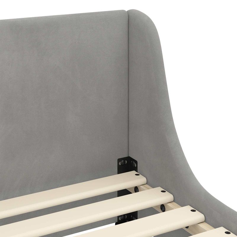 Casa si Gradina - Mobilier - Paturi si accesorii - Paturi - Cadru de pat pentru copii cu spatar Gri deschis 90 x 190 cm - Infinity.ro