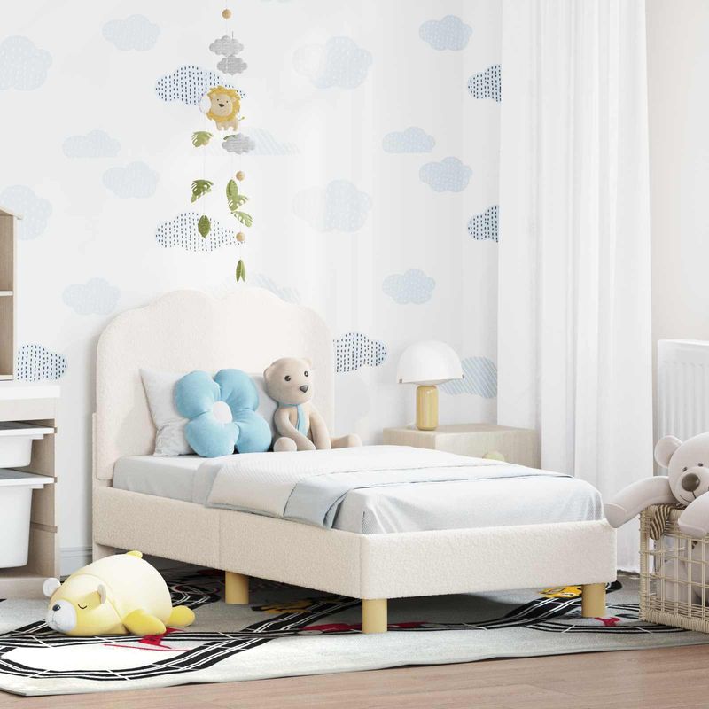 Casa si Gradina - Mobilier - Paturi si accesorii - Paturi - Cadru de pat pentru copii cu spatar Crem 70 x 140 cm - Infinity.ro