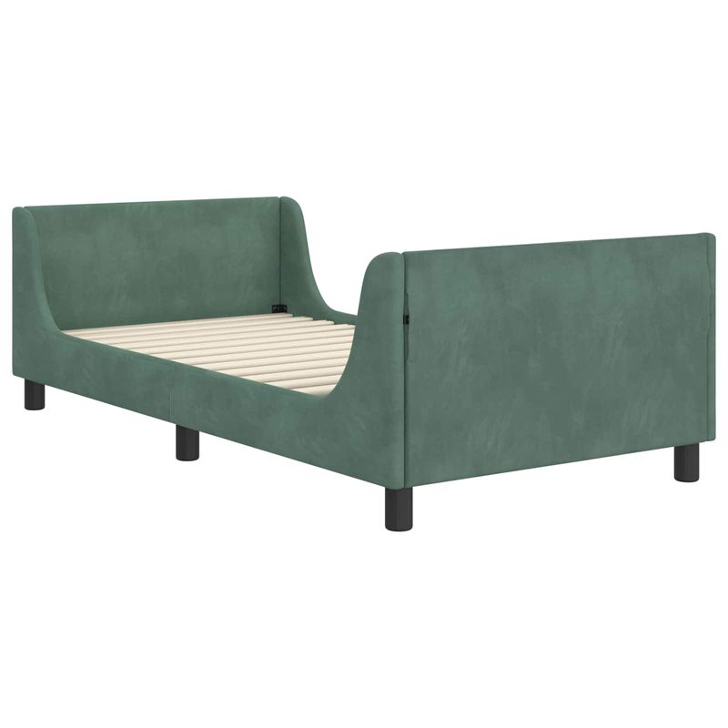 Casa si Gradina - Mobilier - Paturi si accesorii - Paturi - Cadru de pat pentru copii cu spatar Verde Marii 80 x 200 cm - Infinity.ro