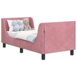 Casa si Gradina - Mobilier - Paturi si accesorii - Paturi - Cadru de pat pentru copii cu spatar Roz 70 x 140 cm Catifea - Infinity.ro