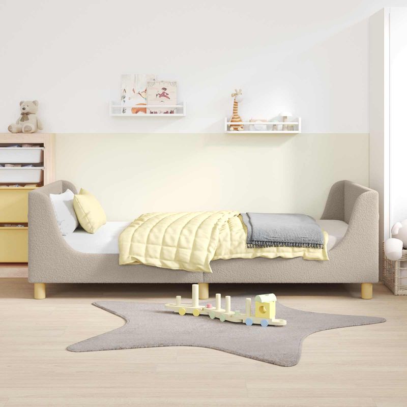 Casa si Gradina - Mobilier - Paturi si accesorii - Paturi - Cadru de pat pentru copii cu spatar Gri deschis 90 x 190 cm - Infinity.ro