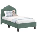 Casa si Gradina - Mobilier - Paturi si accesorii - Paturi - Cadru de pat pentru copii cu spatar Verde Marii 70 x 140 cm - Infinity.ro