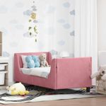 Casa si Gradina - Mobilier - Paturi si accesorii - Paturi - Cadru de pat pentru copii cu spatar Roz 70 x 140 cm Catifea - Infinity.ro
