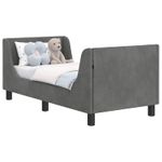 Casa si Gradina - Mobilier - Paturi si accesorii - Paturi - Cadru de pat pentru copii cu spatar Gri inchis 70 x 140 cm - Infinity.ro