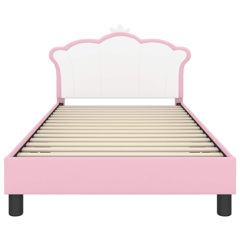 Casa si Gradina - Mobilier - Paturi si accesorii - Paturi - Cadru de pat pentru copii cu spatar Roz 90 x 200 cm PU - Infinity.ro