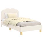 Casa si Gradina - Mobilier - Paturi si accesorii - Paturi - Cadru de pat pentru copii cu spatar Crem 80 x 160 cm - Infinity.ro