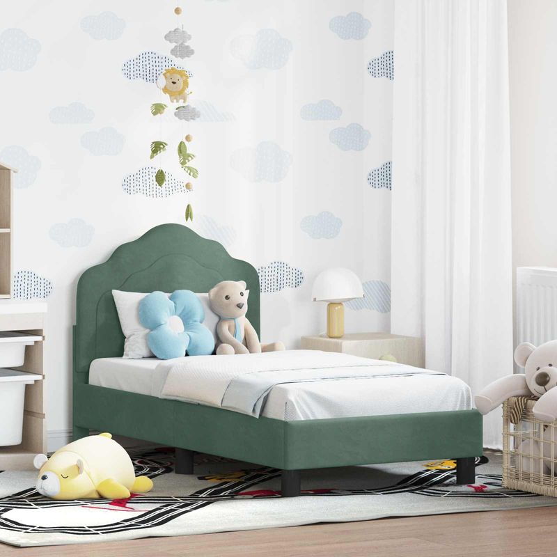 Casa si Gradina - Mobilier - Paturi si accesorii - Paturi - Cadru de pat pentru copii cu spatar Verde Marii 70 x 140 cm - Infinity.ro