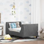 Casa si Gradina - Mobilier - Paturi si accesorii - Paturi - Cadru de pat pentru copii cu spatar Gri inchis 70 x 140 cm - Infinity.ro
