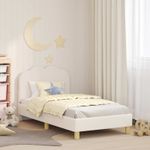 Casa si Gradina - Mobilier - Paturi si accesorii - Paturi - Cadru de pat pentru copii cu spatar Crem 80 x 160 cm - Infinity.ro